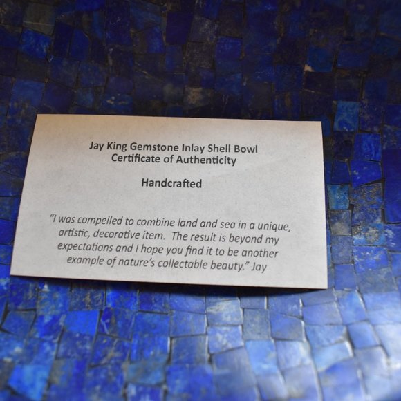 Jay King Lapis Inlay Shell Bowl - Picture 7 of 10